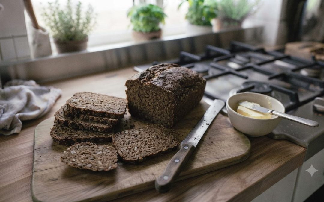 Skiver af mørkt dansk rugbrød - er rugbrød sundt