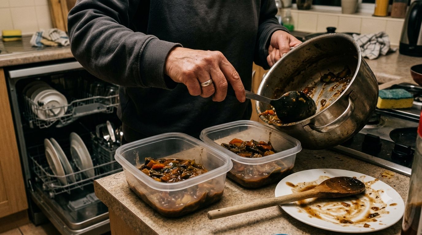 Rester fra måltidskasse pakkes i madkasser til frokost dagen efter